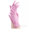 Sarung tangan peperiksaan pakai nitril merah jambu